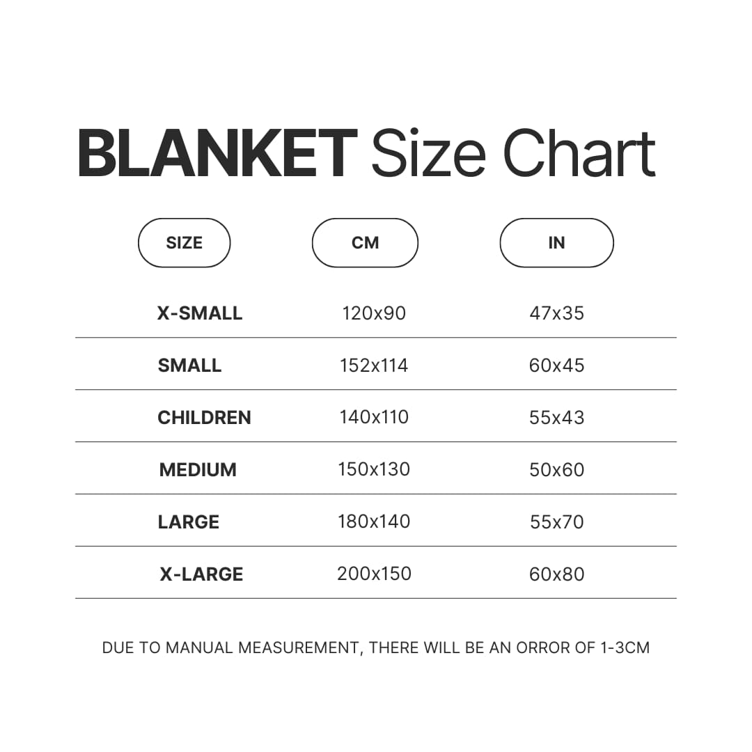 Blanket Size Chart - Stardew Valley Store