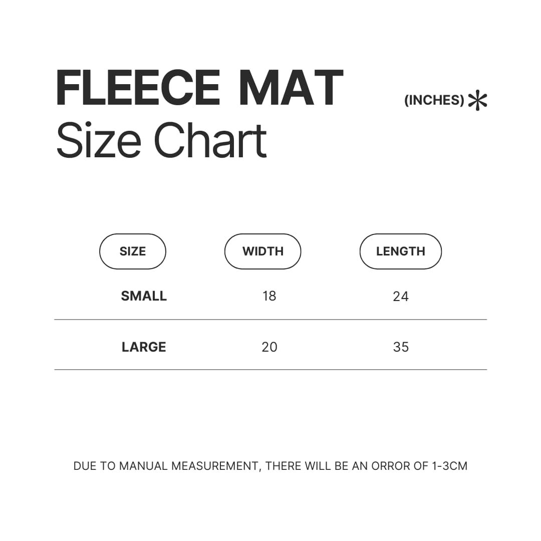 Fleece Mat Size Chart - Stardew Valley Store