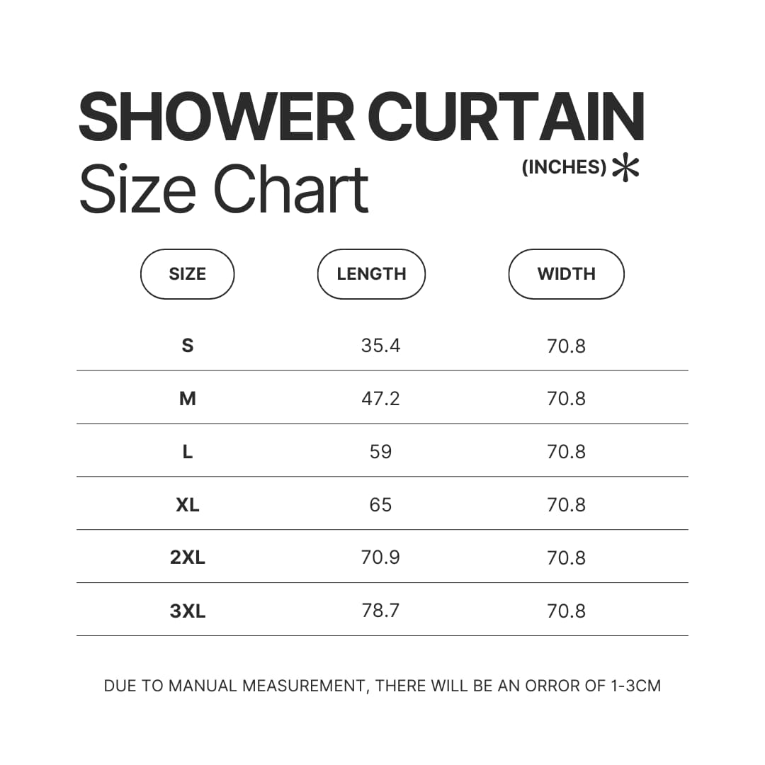 Shower Curtain Size Chart - Stardew Valley Store