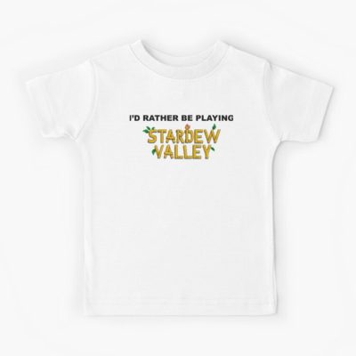I_D Rather Be Playing Stardew Valley Kids T Shirt Official Cow Anime Merch