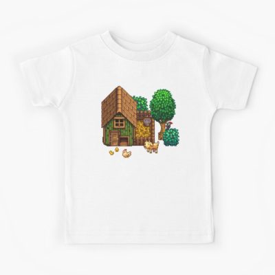 Retro Pixel Farm House Kids T Shirt Official Cow Anime Merch