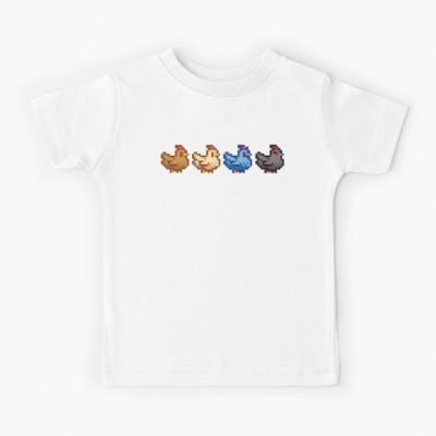 4 Chickens Stardew Valley Kids T Shirt Official Cow Anime Merch